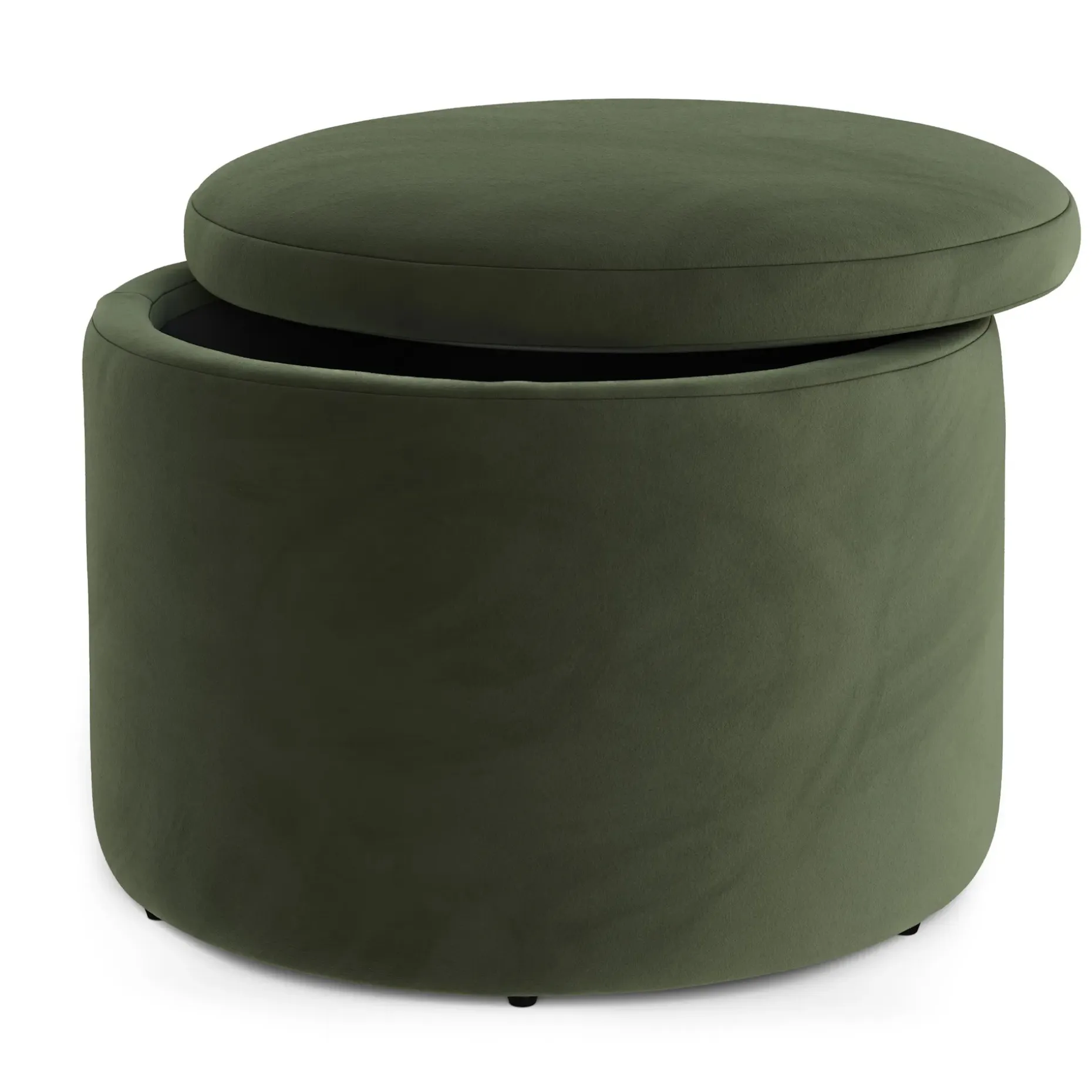 Benson 23.5" Velvet Storage Ottoman - Hale Fir Green