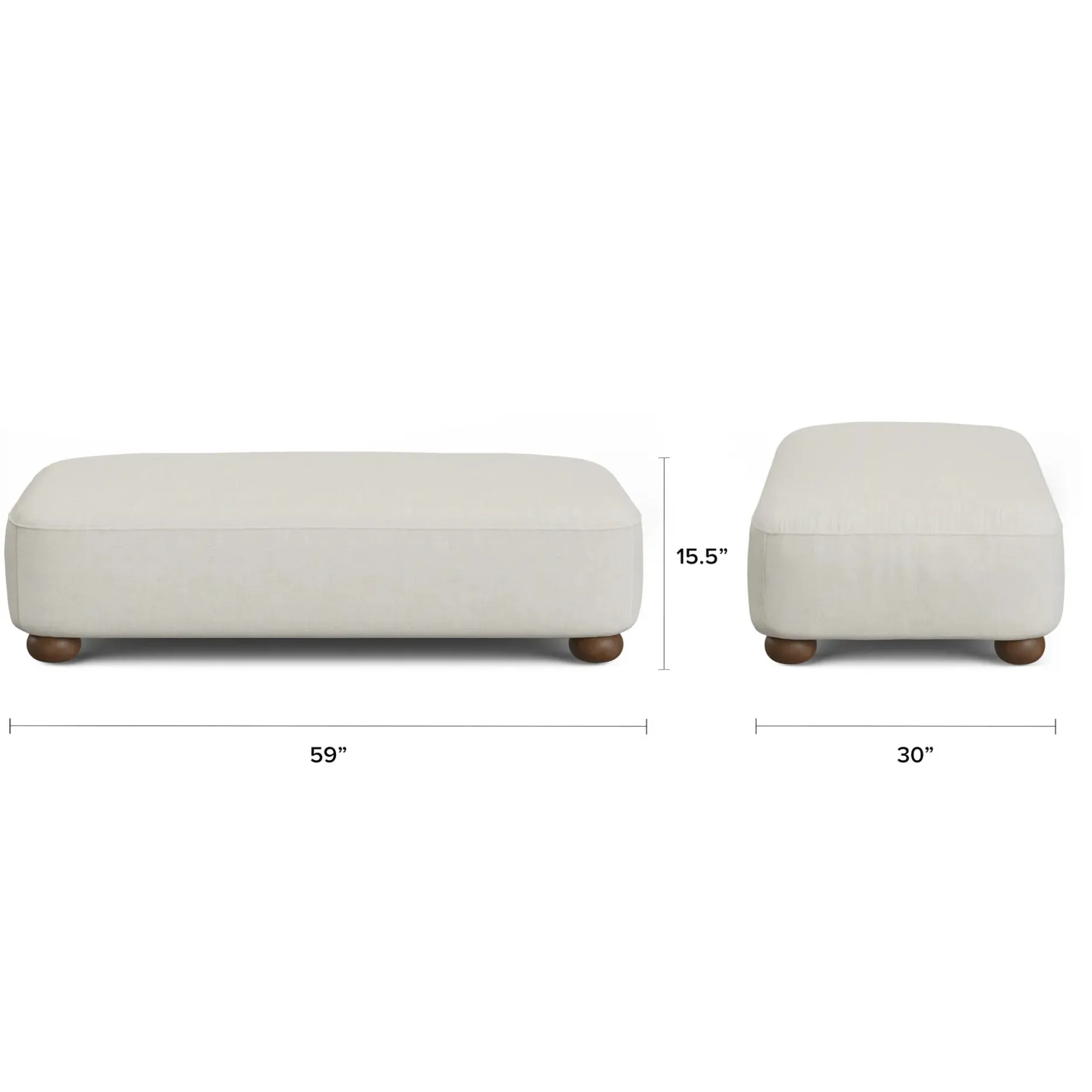 Berkley 59" Ottoman - Salt Beige