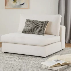 Beta 39.5" Armless Chair Module - Quartz White