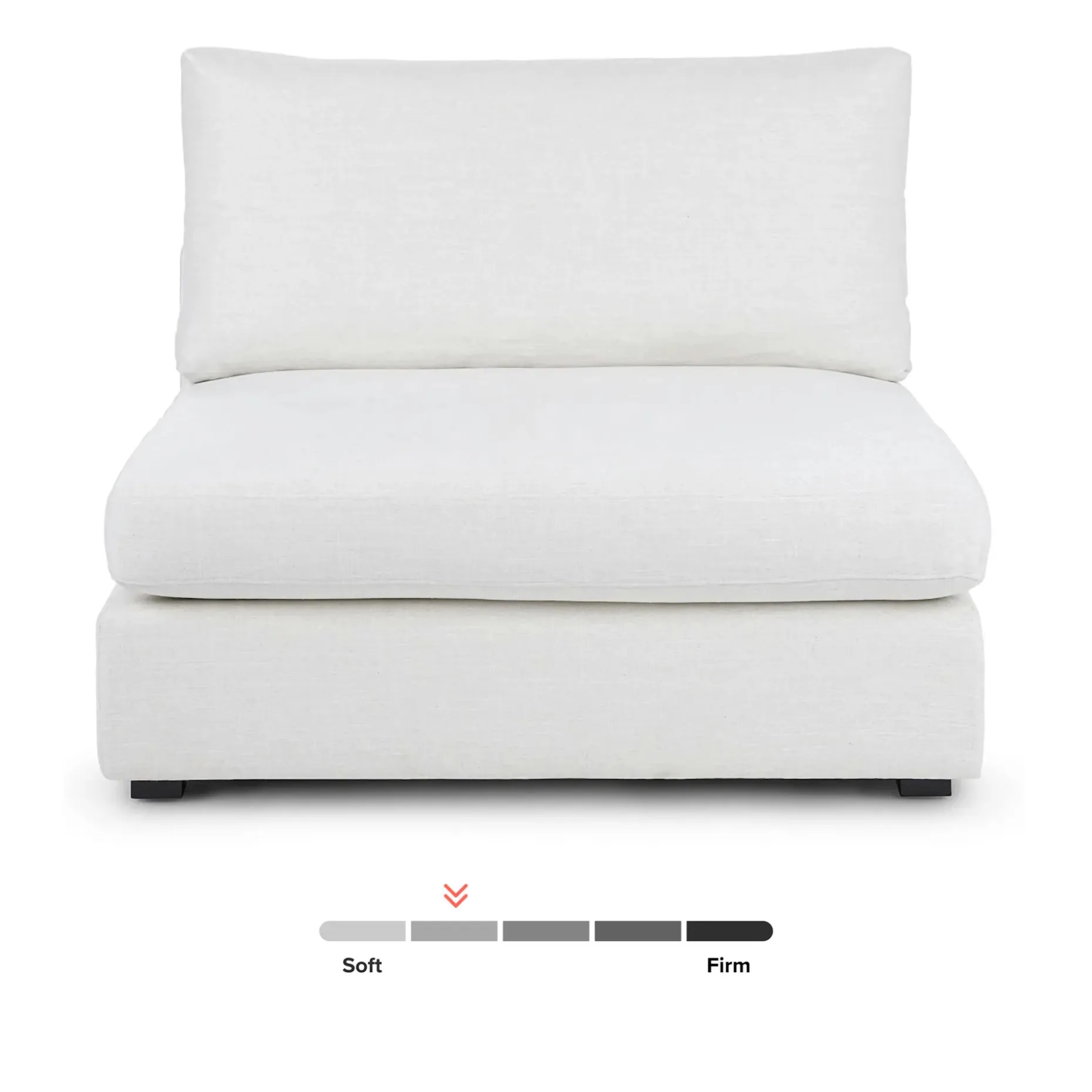 Beta 39.5" Armless Chair Module - Quartz White