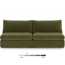 Beta 79" Armless Modular Sofa - Cypress Green