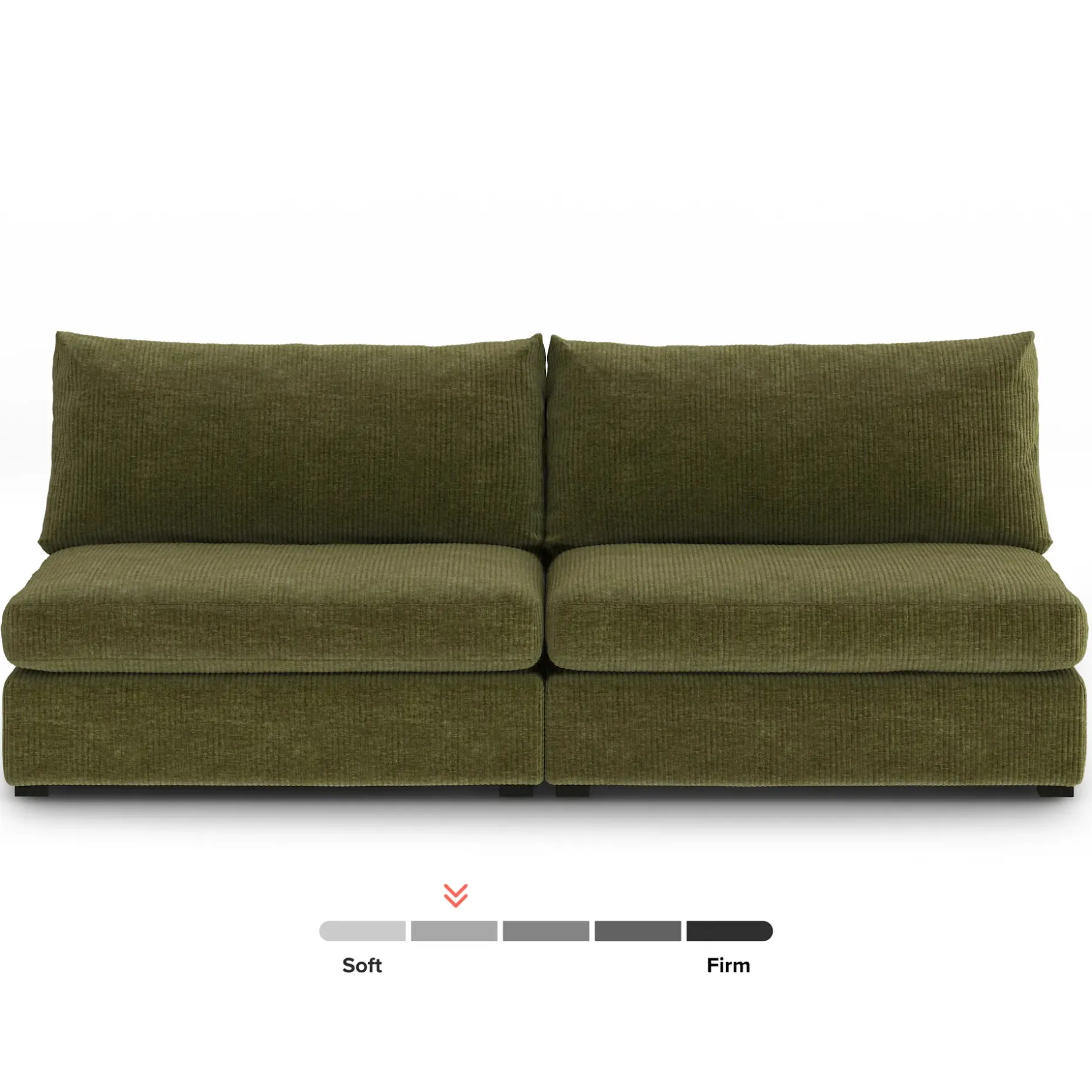 Beta 79" Armless Modular Sofa - Cypress Green