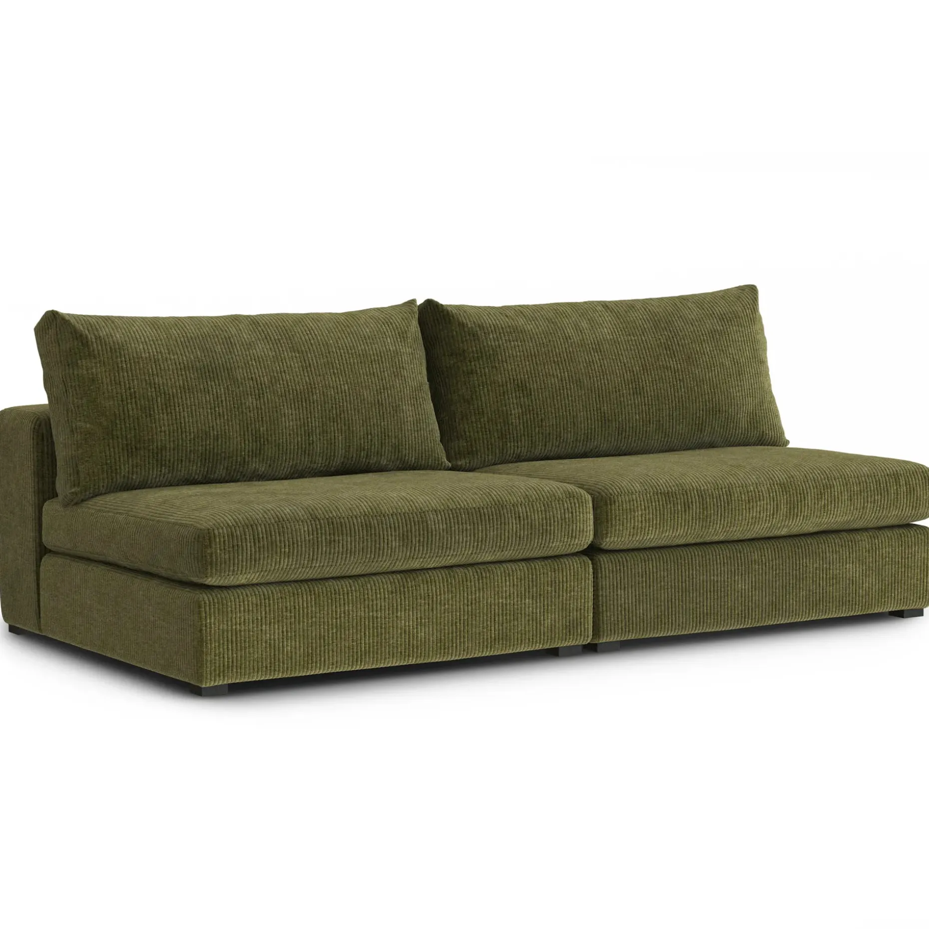 Beta 79" Armless Modular Sofa - Cypress Green