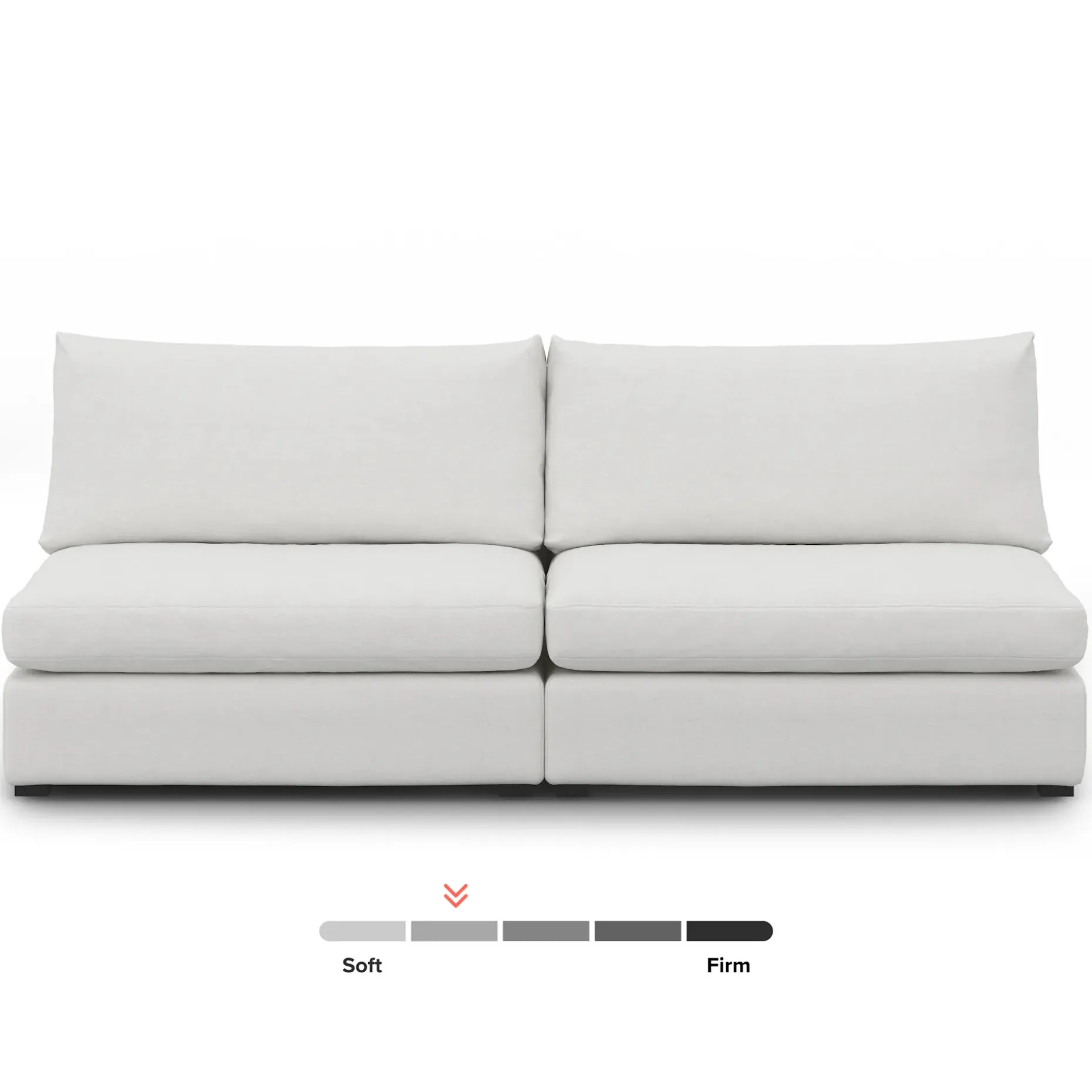 Beta 79" Armless Modular Sofa - Quartz White