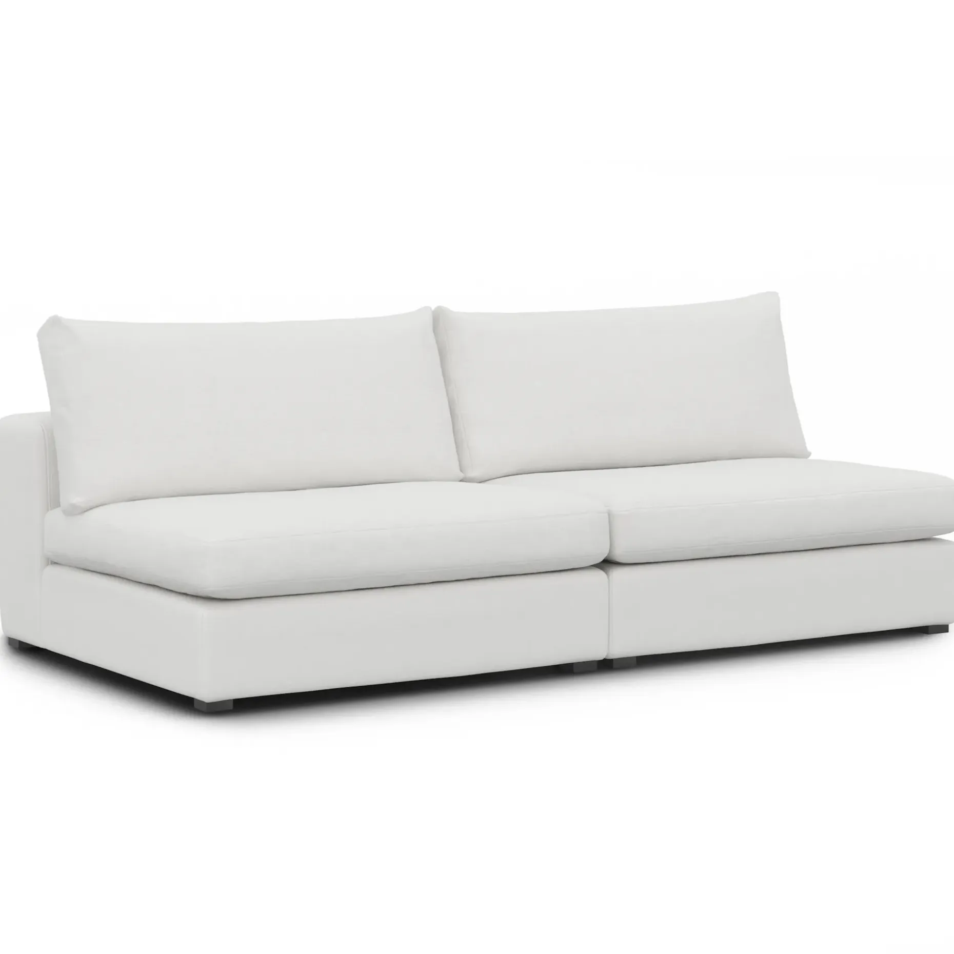 Beta 79" Armless Modular Sofa - Quartz White