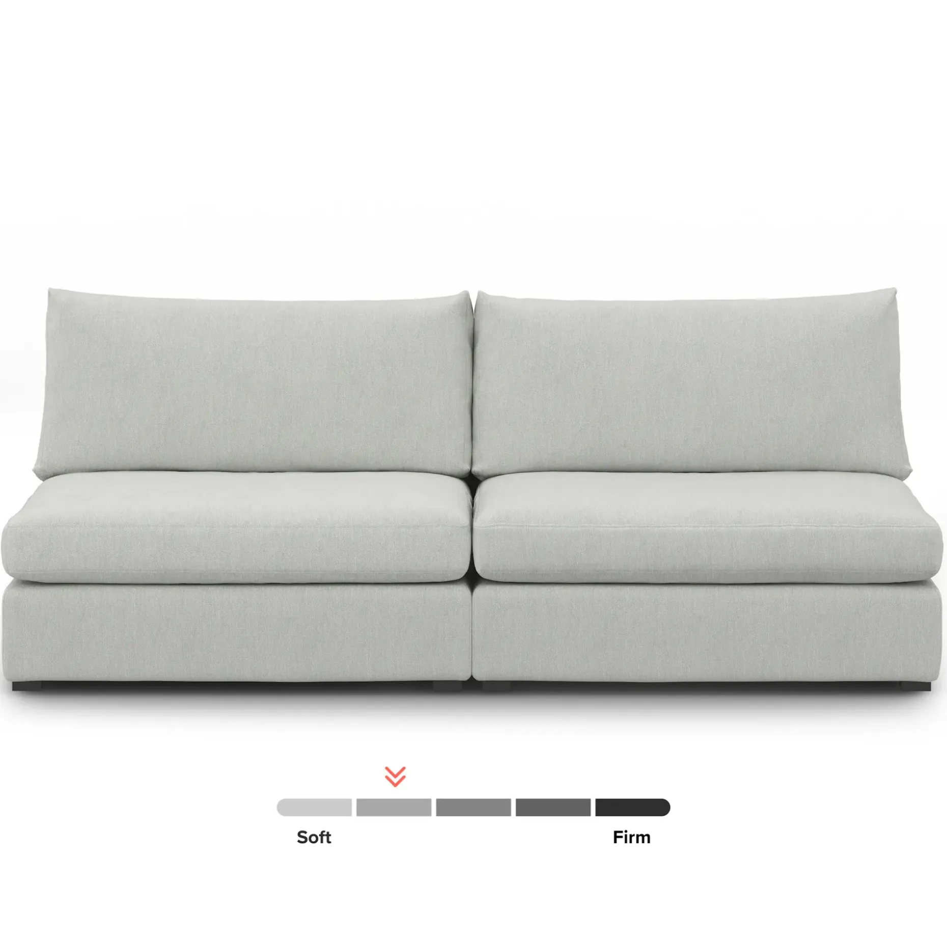 Beta 79" Armless Modular Sofa - Welsh Gray