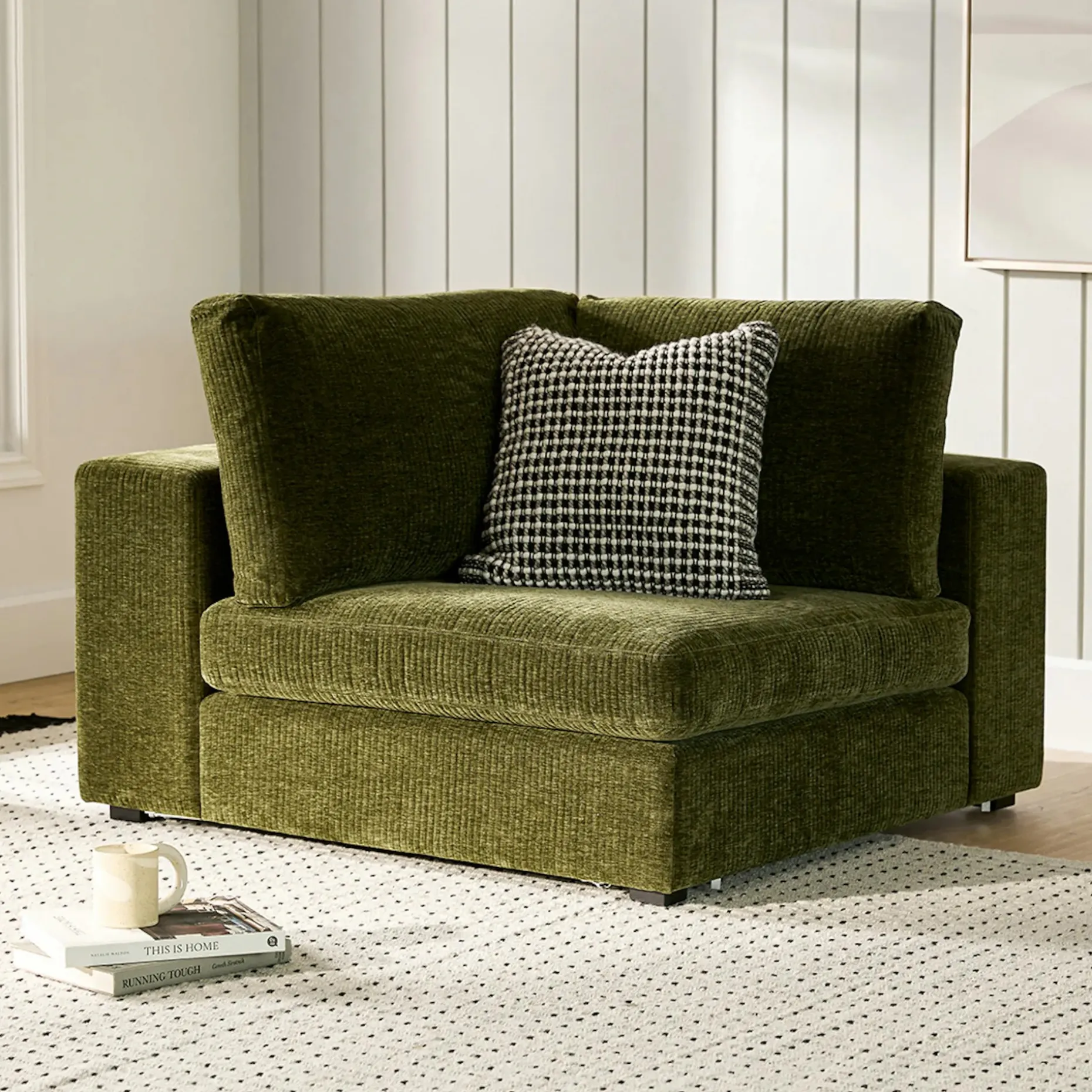 Beta 45" Corner Chair Module - Cypress Green