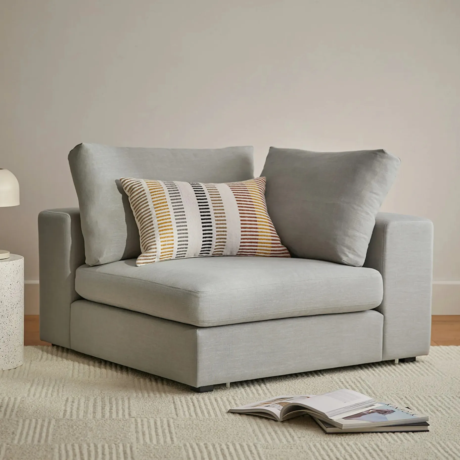 Beta 45" Corner Chair Module - Welsh Gray