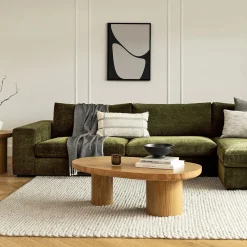 Beta 49" Left Arm Chair Module - Cypress Green