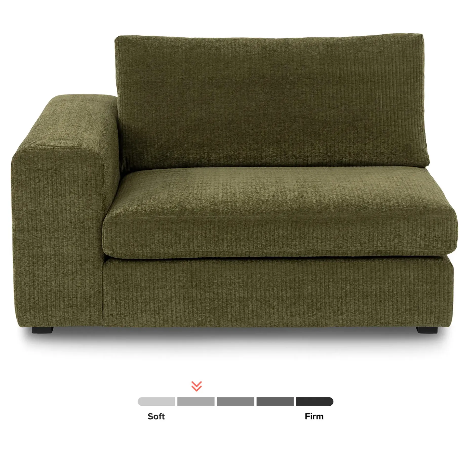 Beta 49" Left Arm Chair Module - Cypress Green