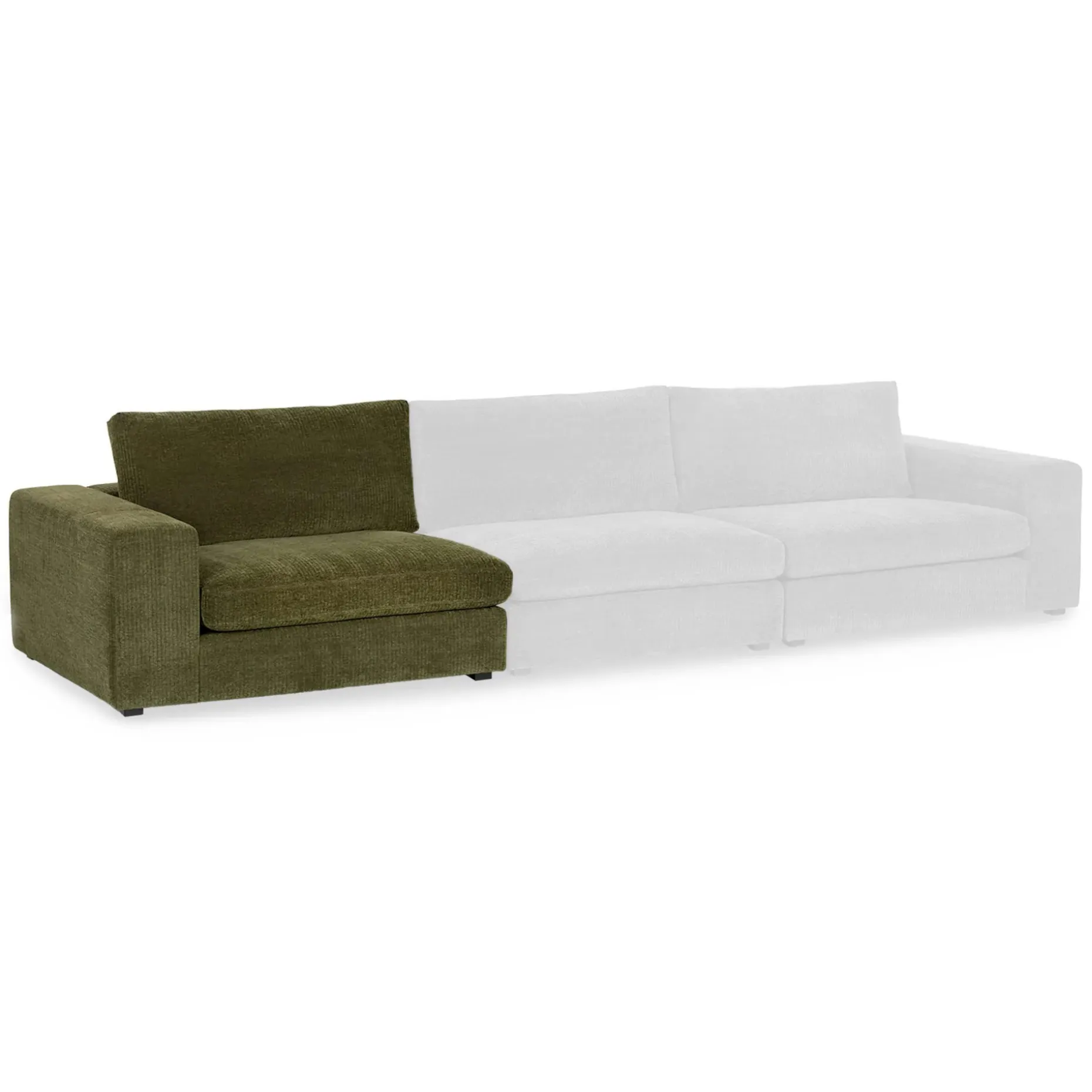 Beta 49" Left Arm Chair Module - Cypress Green
