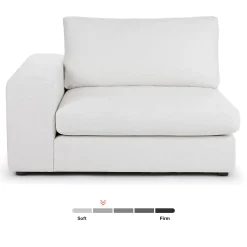 Beta 49" Left Arm Chair Module - Quartz White