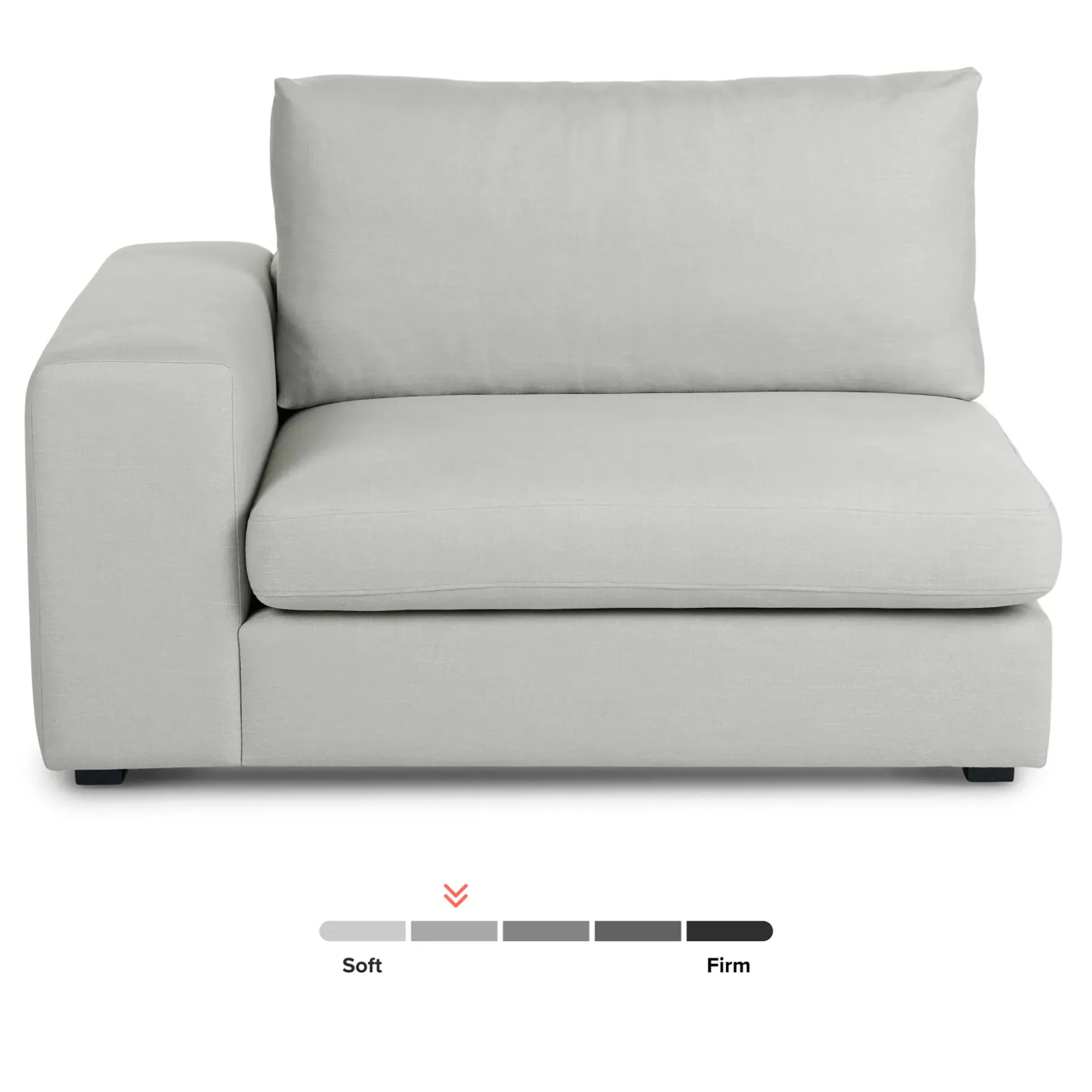 Beta 49" Left Arm Chair Module - Welsh Gray