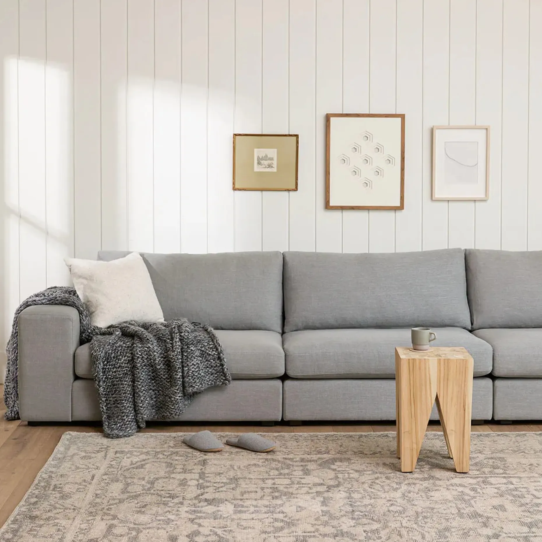 Beta 49" Left Arm Chair Module - Welsh Gray