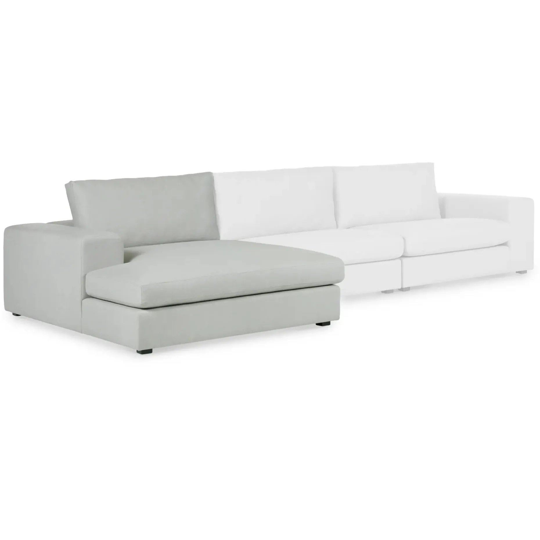 Beta 49" Left Chaise Module - Welsh Gray