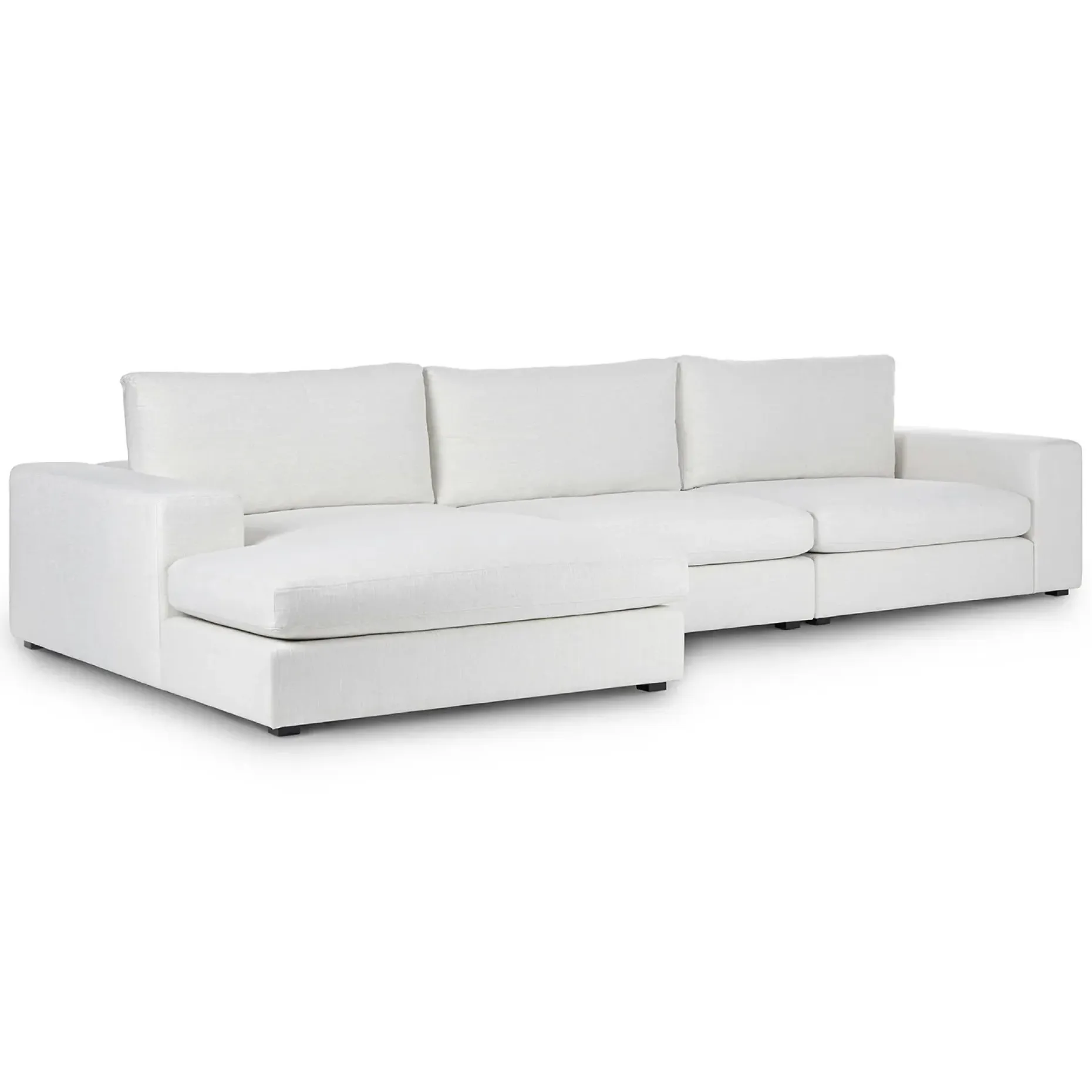 Beta 137.5" Left Modular Chaise Sectional - Quartz White