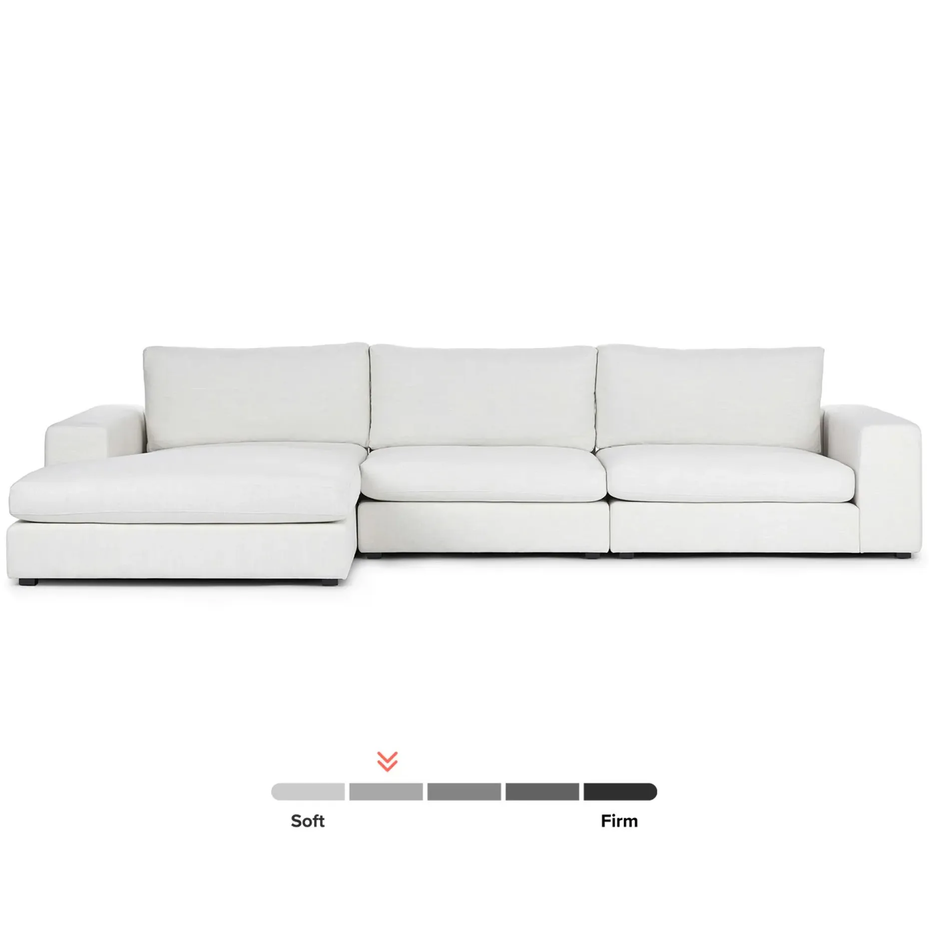 Beta 137.5" Left Modular Chaise Sectional - Quartz White