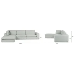 Beta 137.5" Left Modular Chaise Sectional - Welsh Gray