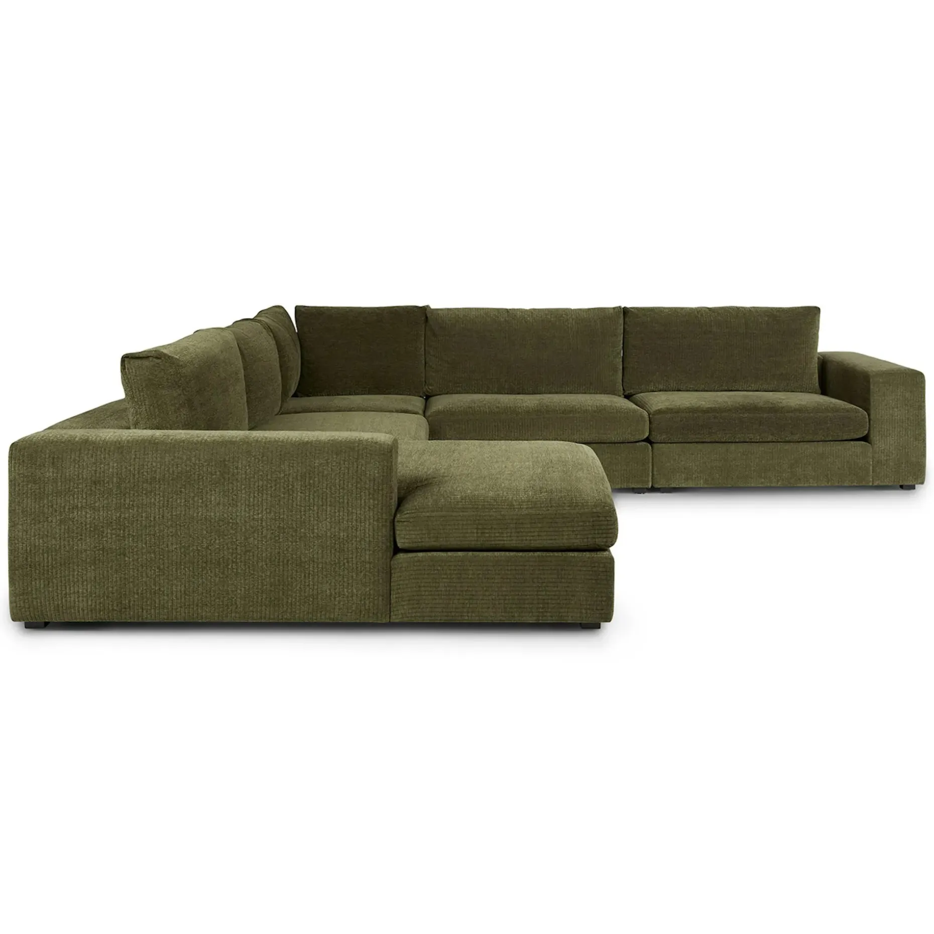 Beta 133.5" Left Modular Conversational Sectional - Cypress Green