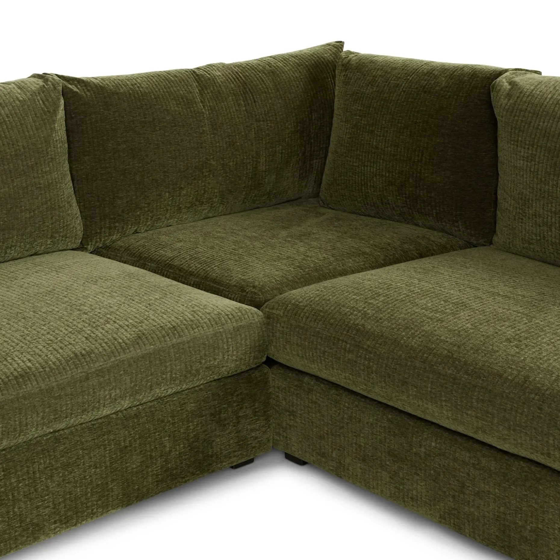 Beta 133.5" Left Modular Conversational Sectional - Cypress Green
