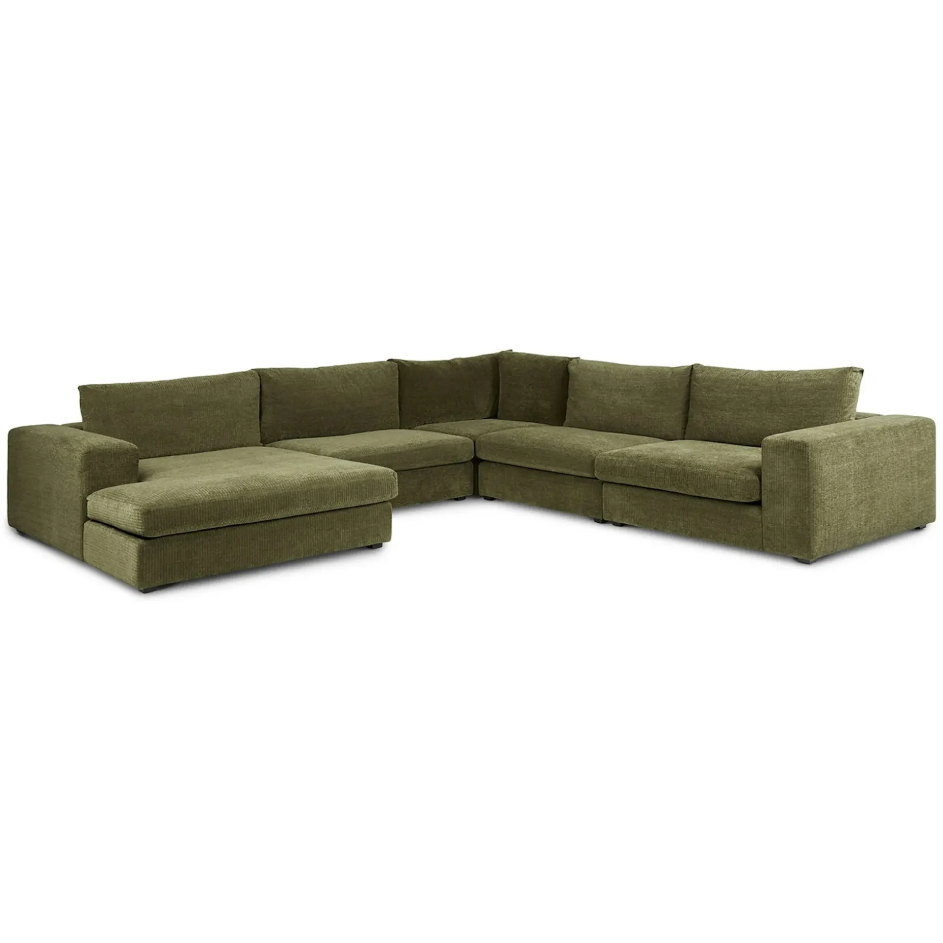 Beta 133.5" Left Modular Conversational Sectional - Cypress Green