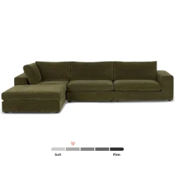 Beta 133.5" Left Modular Sectional - Cypress Green