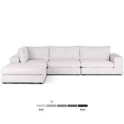 Beta 133.5" Left Modular Sectional - Quartz White