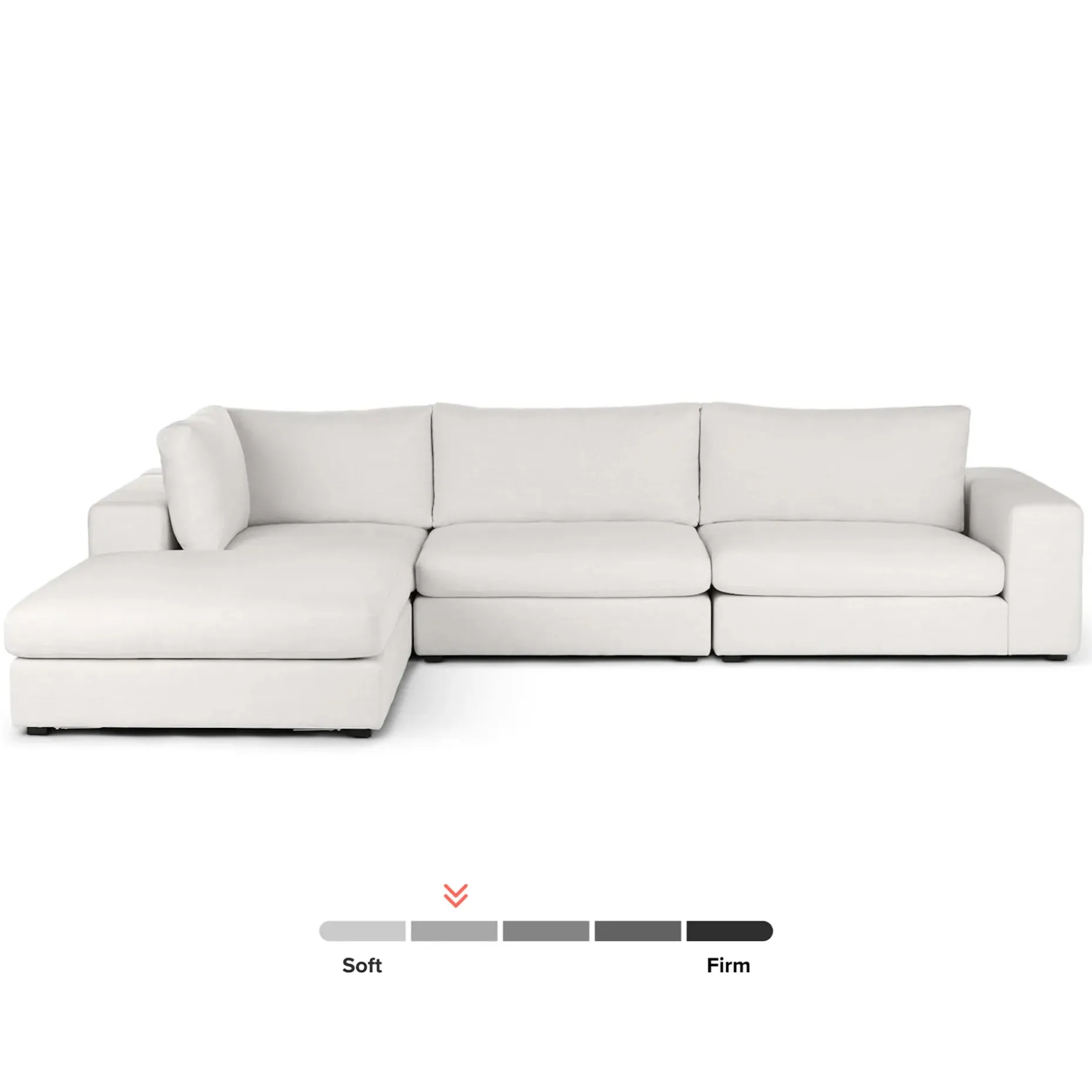 Beta 133.5" Left Modular Sectional - Quartz White
