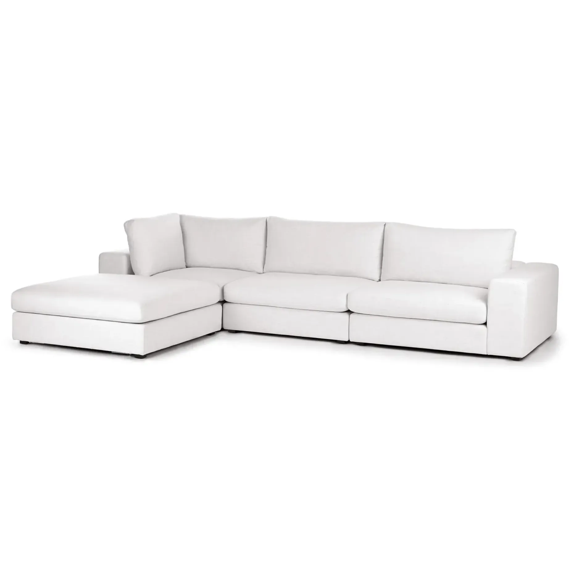 Beta 133.5" Left Modular Sectional - Quartz White