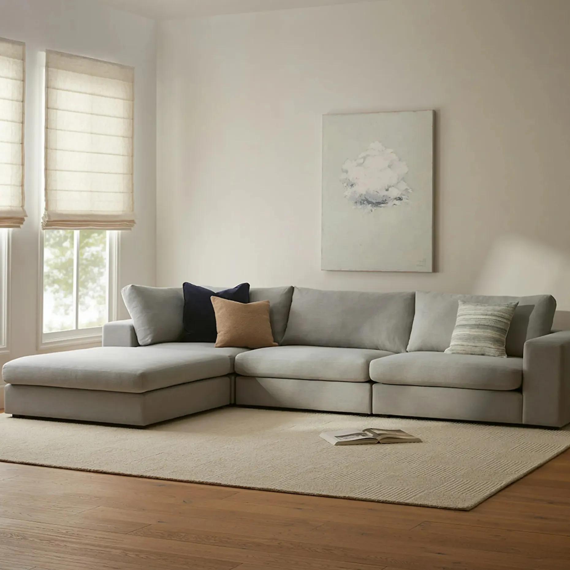 Beta 133.5" Left Modular Sectional - Welsh Gray