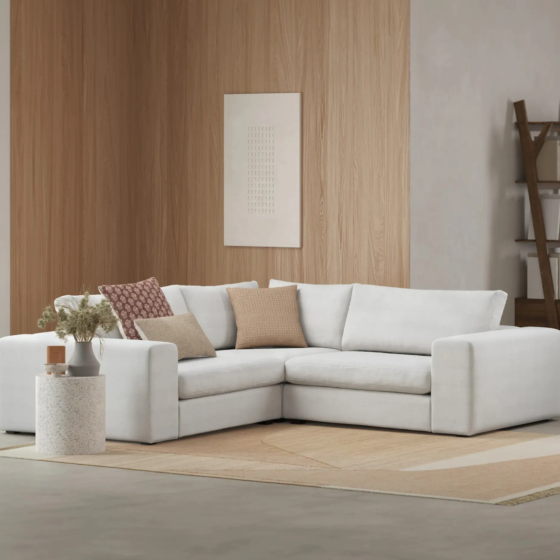 Beta 94" Modular Corner Sectional - Quartz White