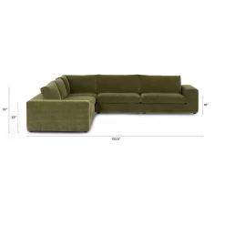 Beta 133.5" Modular Corner Sectional - Cypress Green