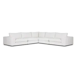Beta 133.5" Modular Corner Sectional - Quartz White