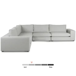 Beta 133.5" Modular Corner Sectional - Welsh Gray