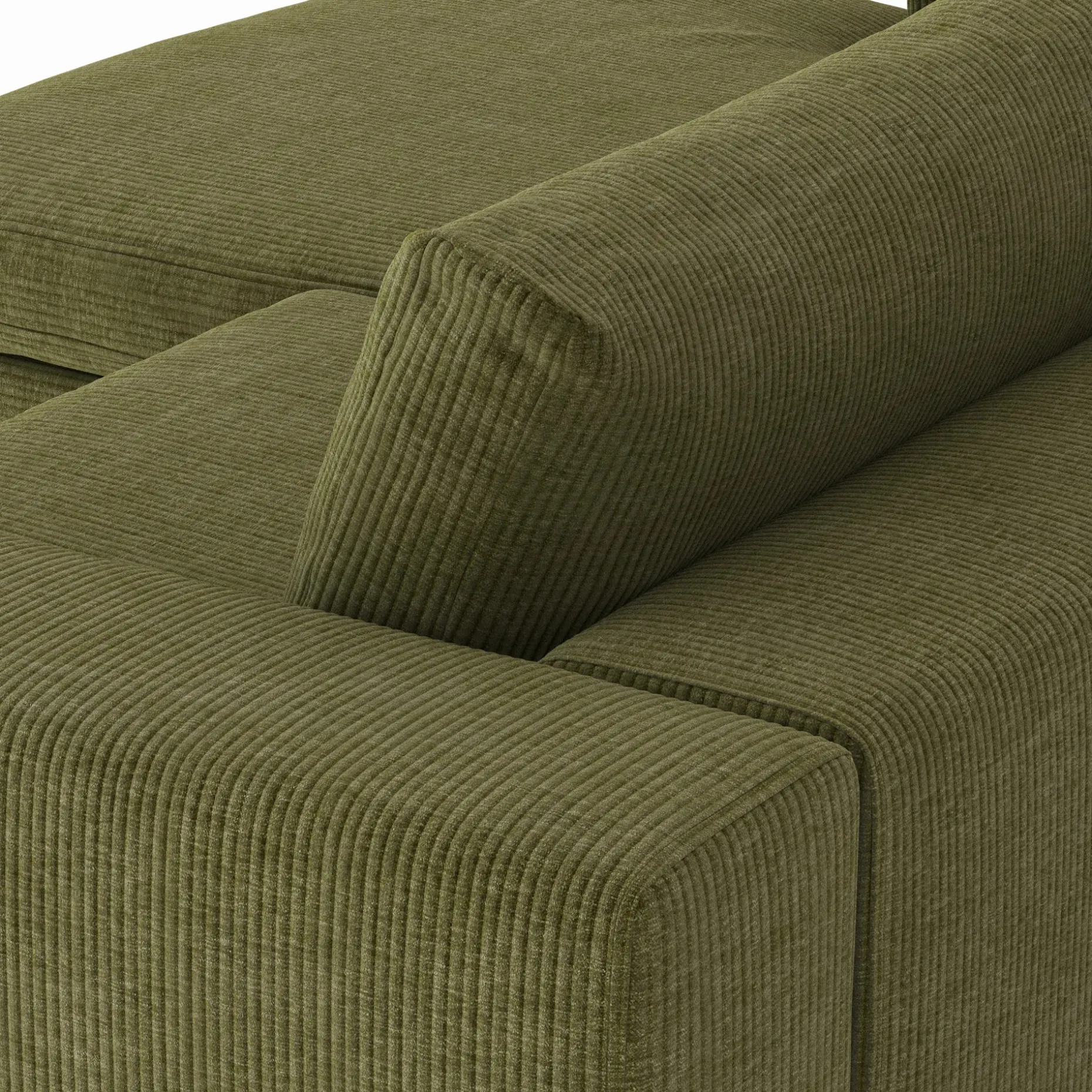 Beta 98" Modular Left Chaise Sectional - Cypress Green