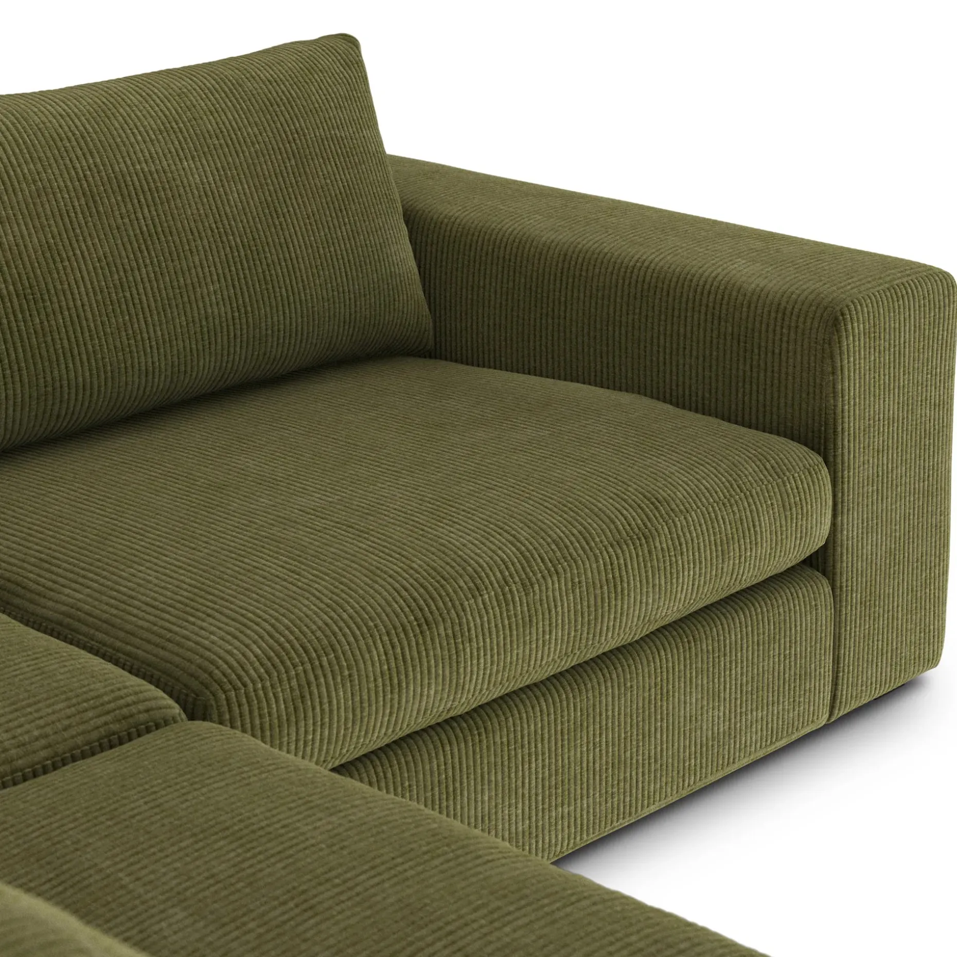 Beta 133.5" Modular L Sectional - Cypress Green