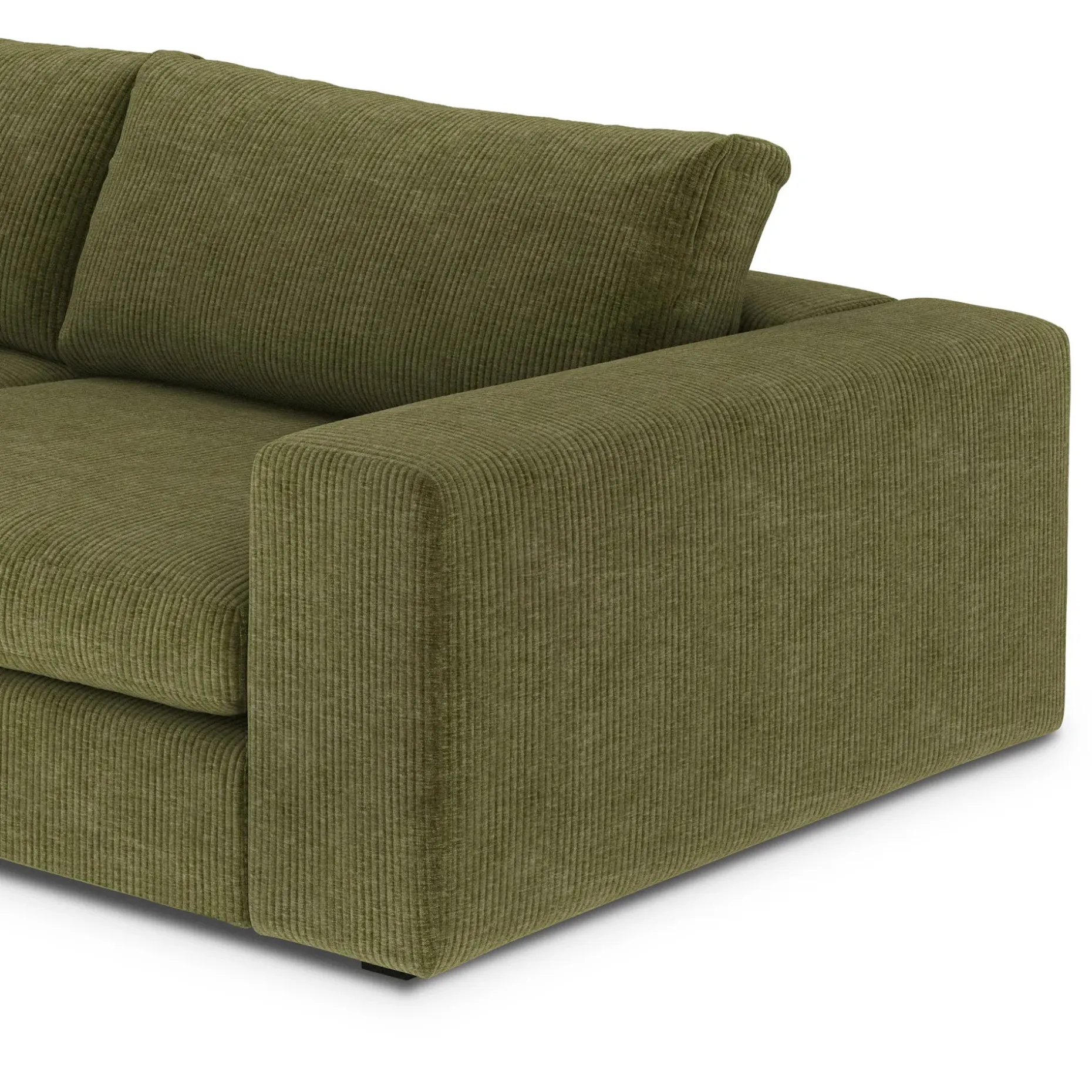 Beta 133.5" Modular L Sectional - Cypress Green