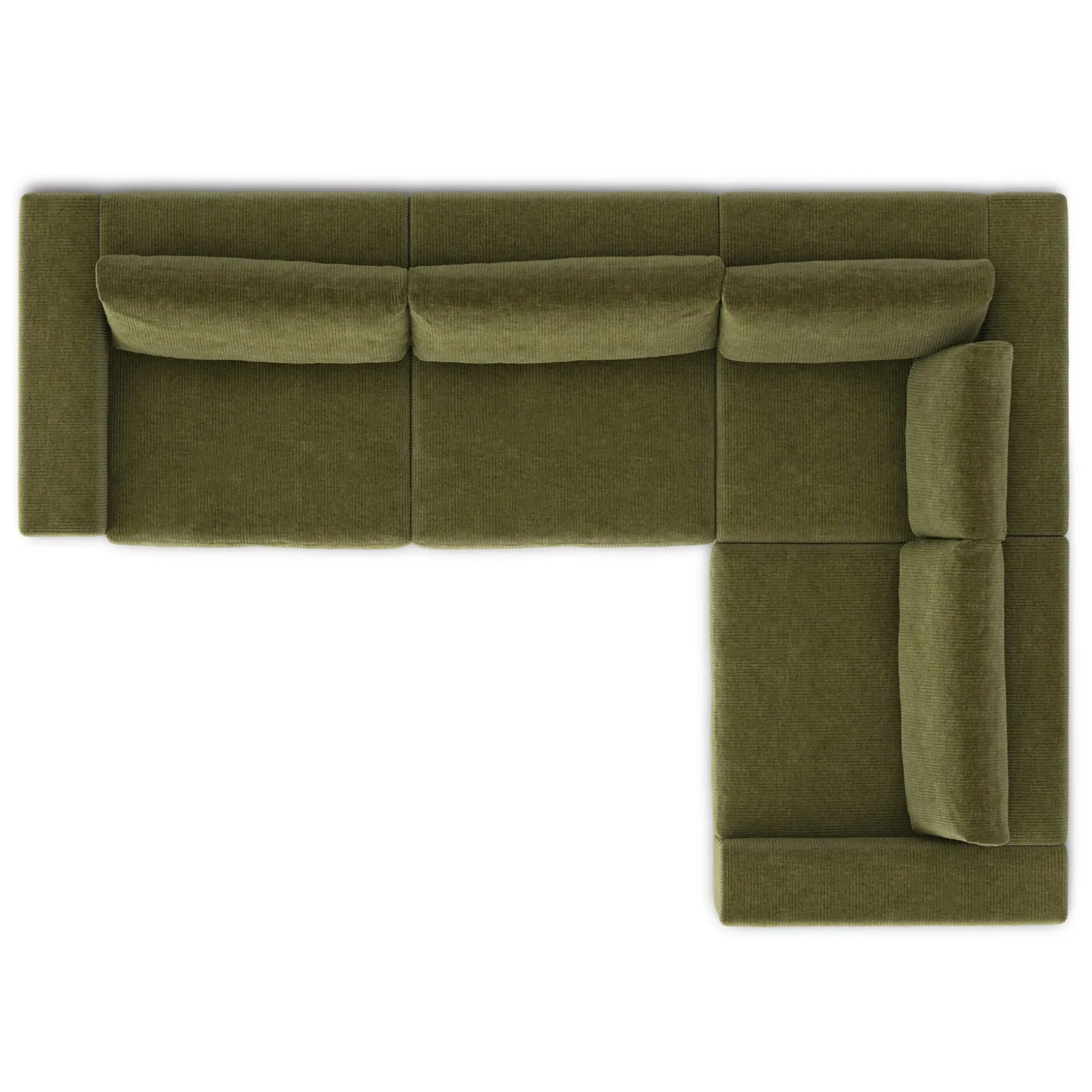 Beta 133.5" Modular L Sectional - Cypress Green