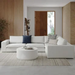 Beta 133.5" Modular L Sectional - Quartz White
