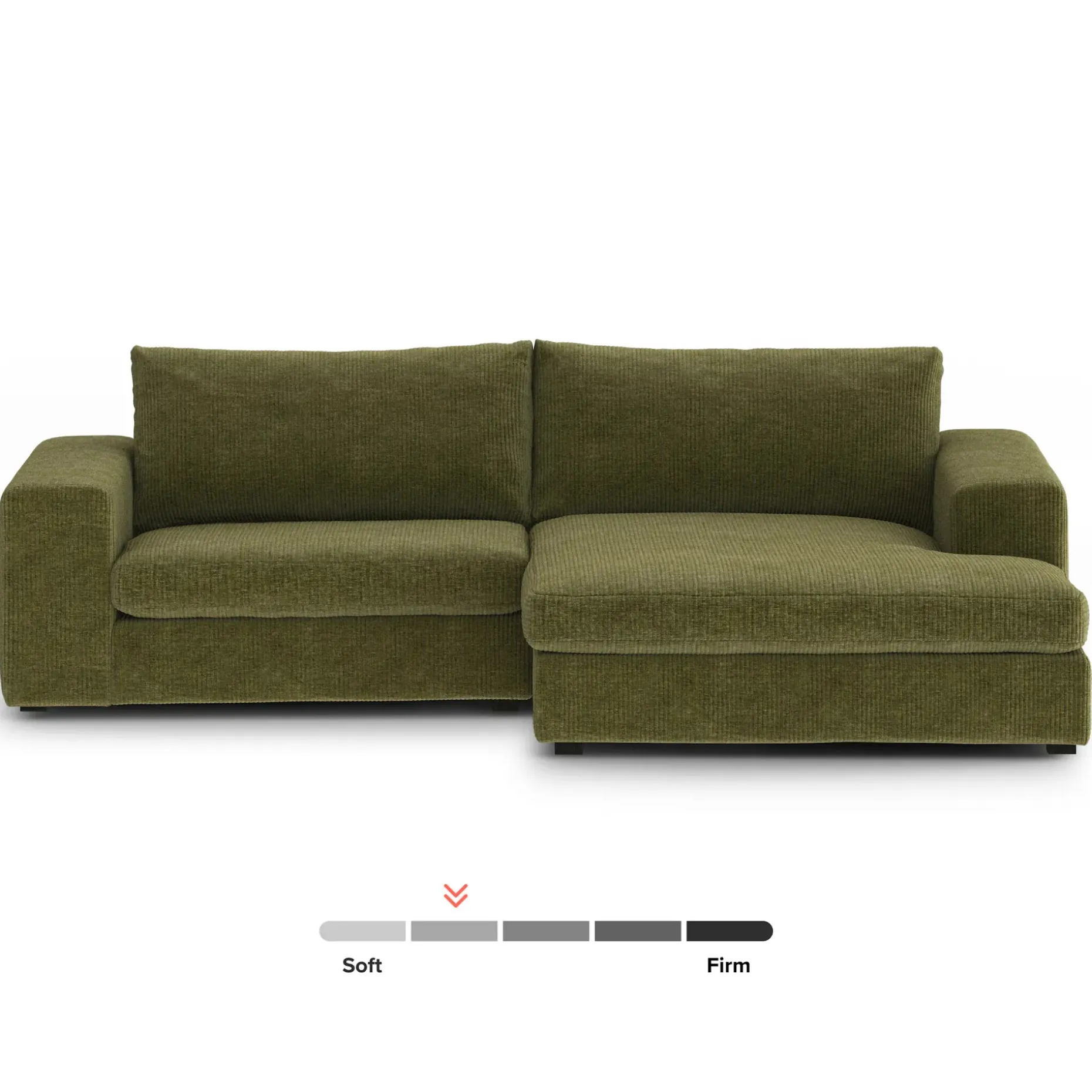 Beta 98" Modular Right Chaise Sectional - Cypress Green