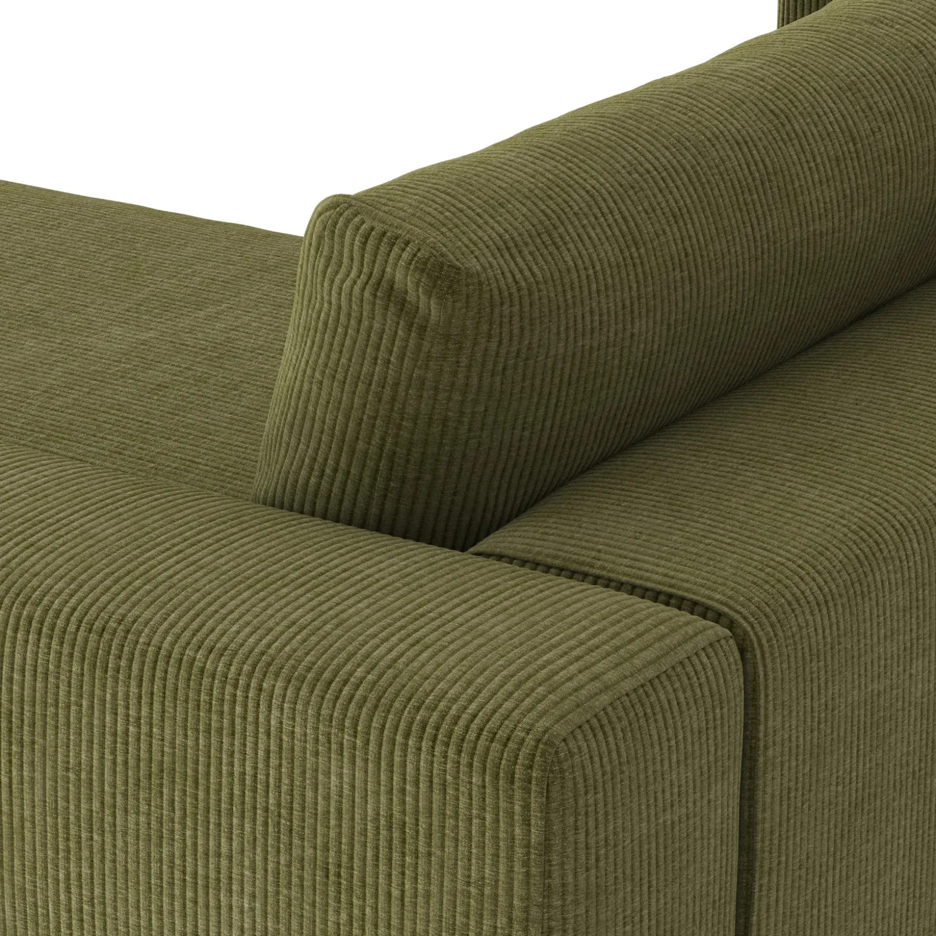 Beta 98" Modular Right Chaise Sectional - Cypress Green