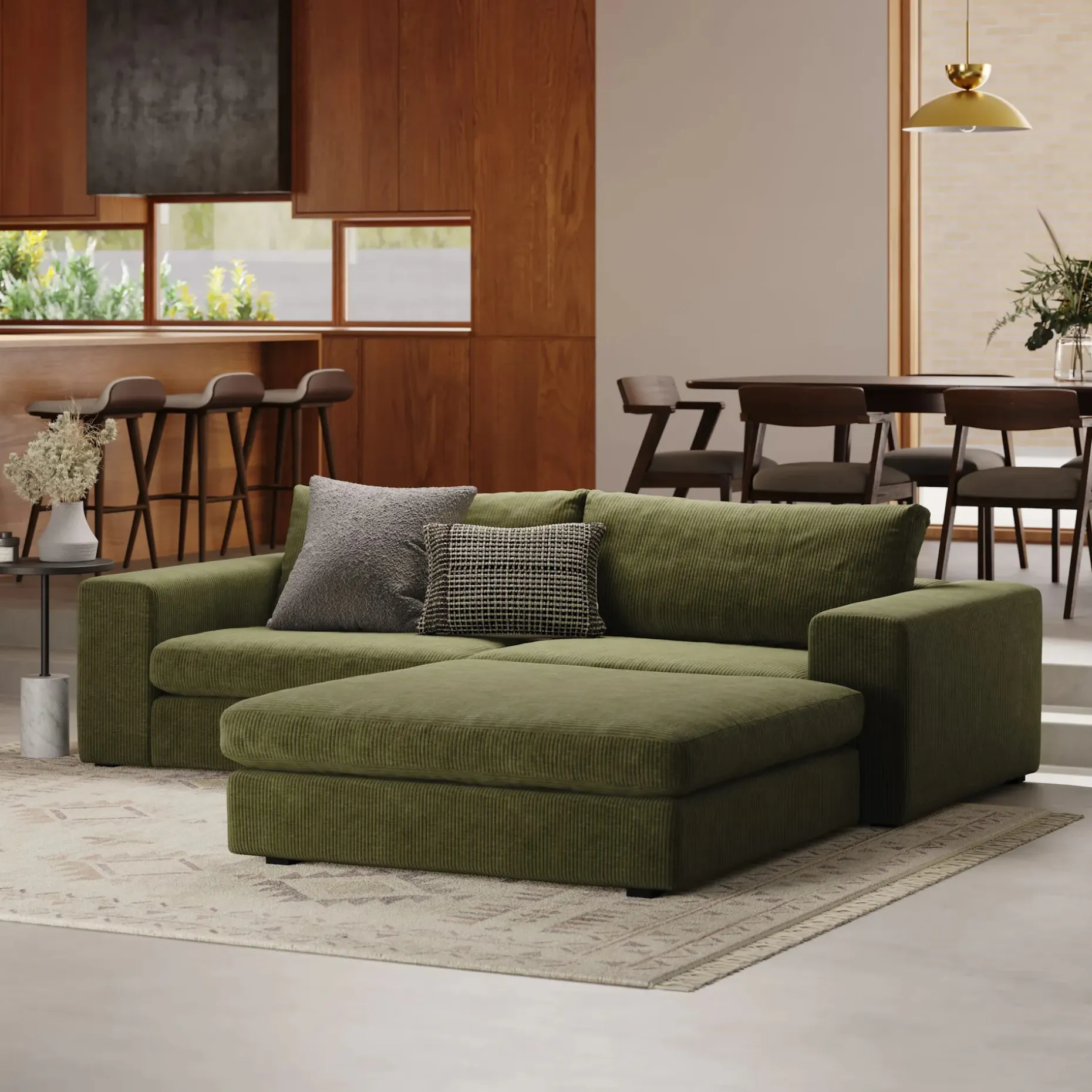 Beta 98" Modular Sectional - Cypress Green
