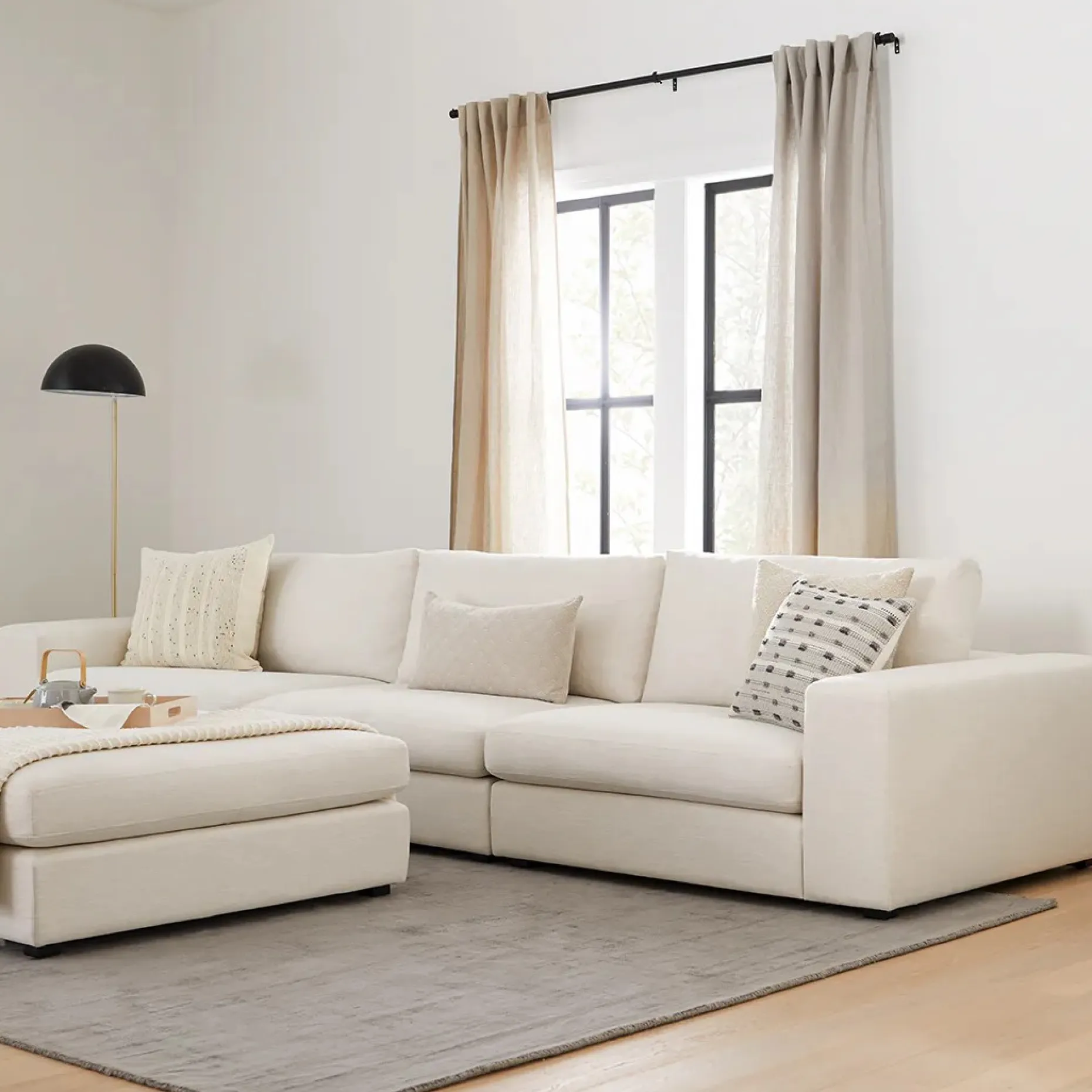 Beta 137" Modular Sofa - Quartz White