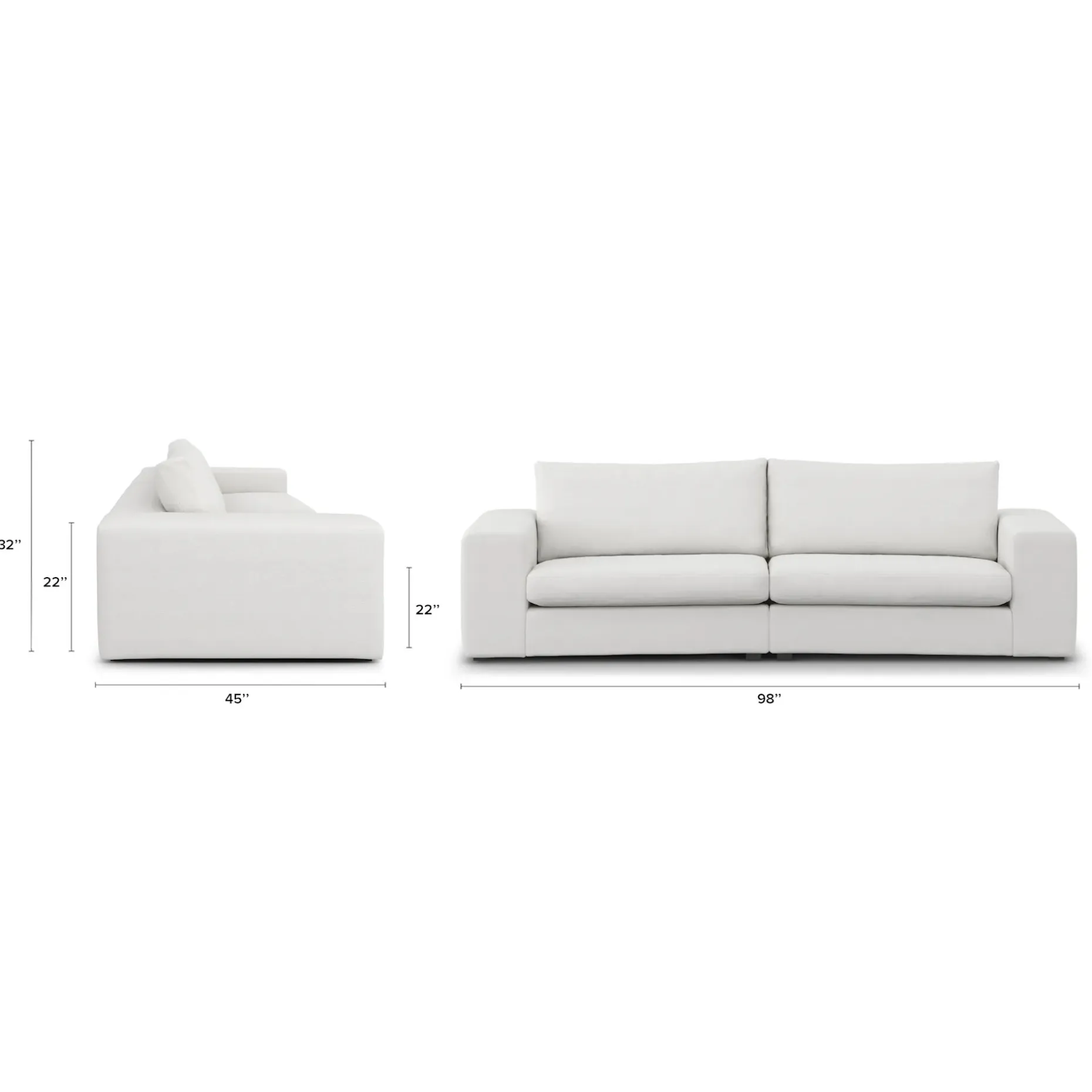 Beta 98" Modular Sofa - Quartz White