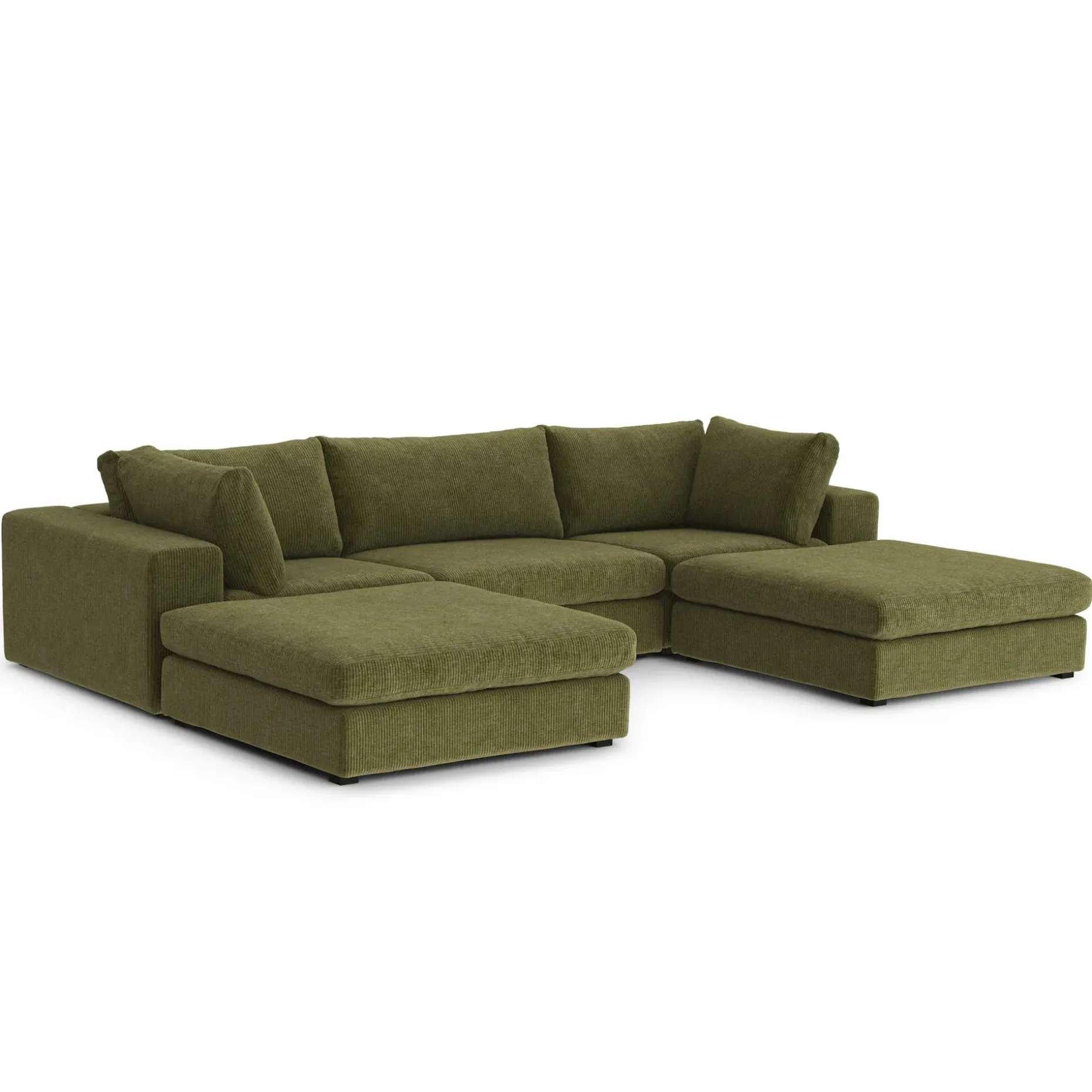 Beta 129.5" Modular U Sectional - Cypress Green