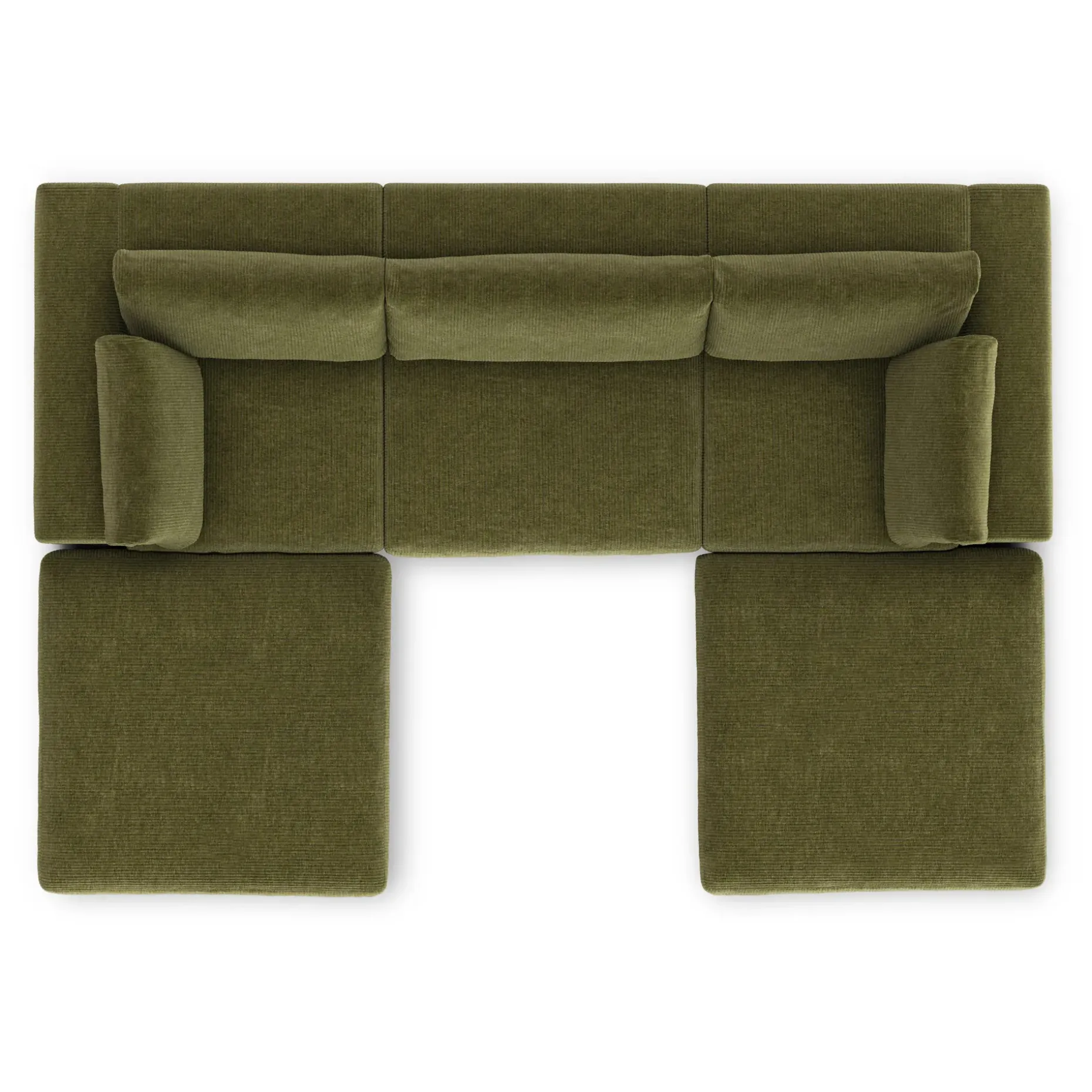 Beta 129.5" Modular U Sectional - Cypress Green