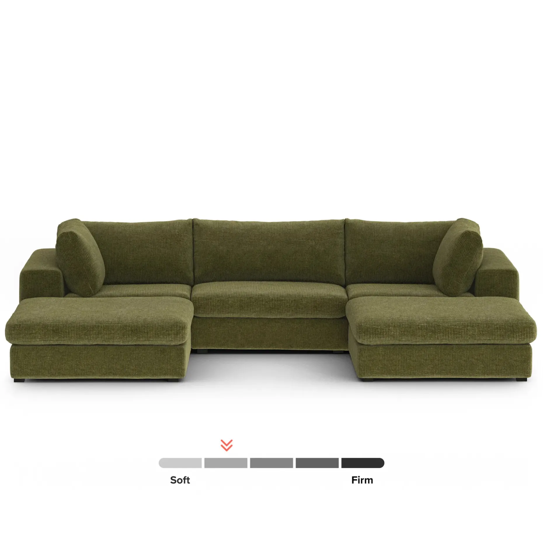 Beta 129.5" Modular U Sectional - Cypress Green