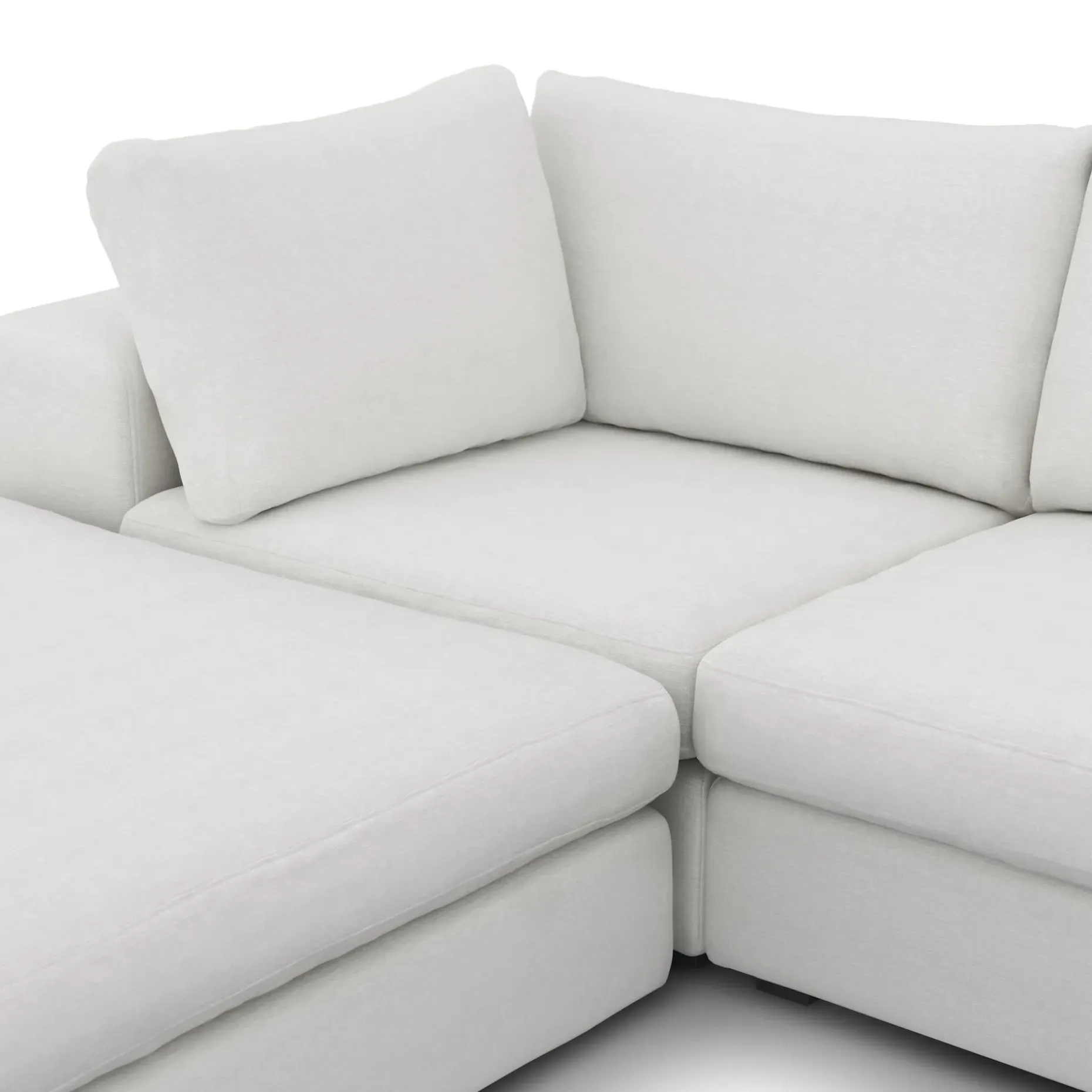 Beta 129.5" Modular U Sectional - Quartz White