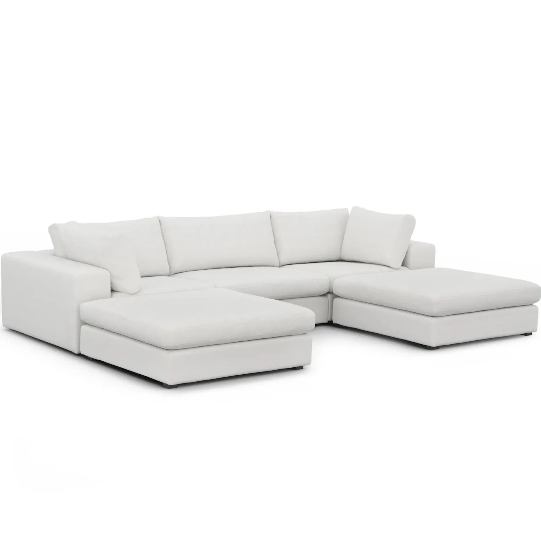 Beta 129.5" Modular U Sectional - Quartz White
