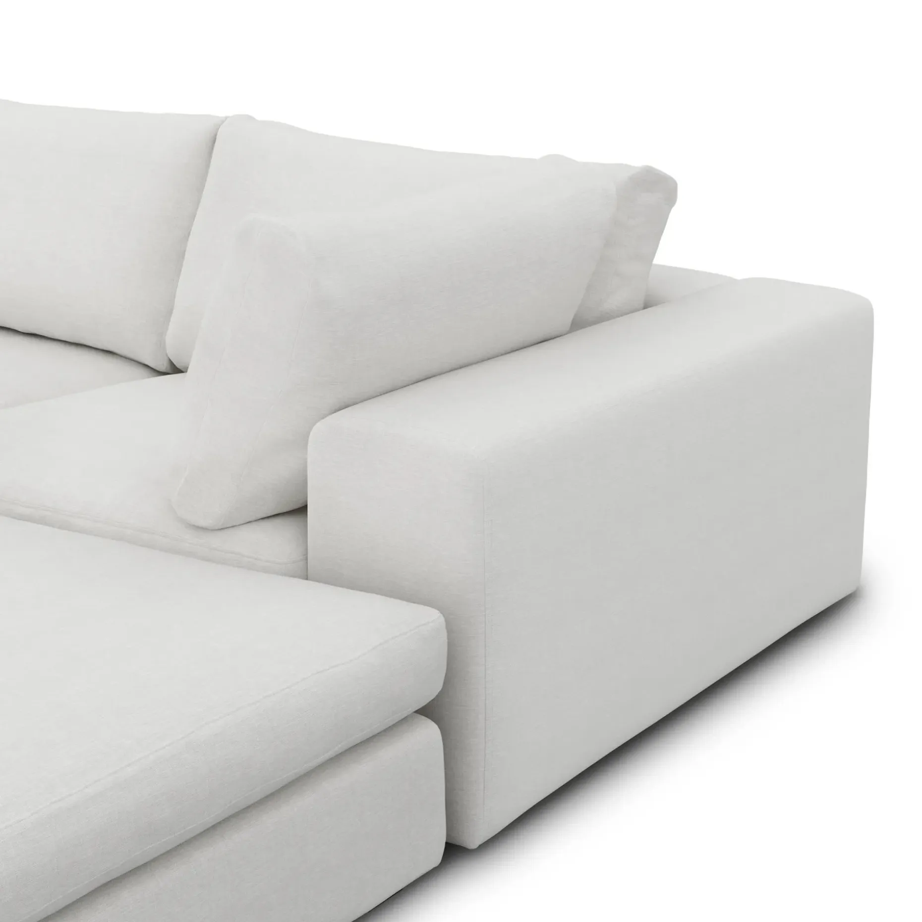 Beta 129.5" Modular U Sectional - Quartz White